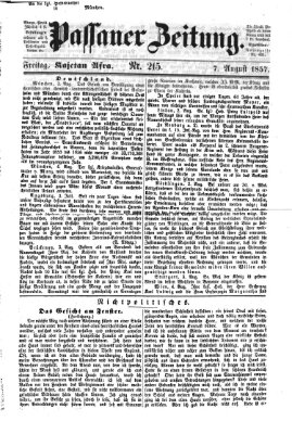 Passauer Zeitung Freitag 7. August 1857