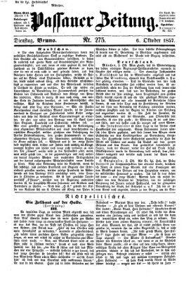 Passauer Zeitung Dienstag 6. Oktober 1857