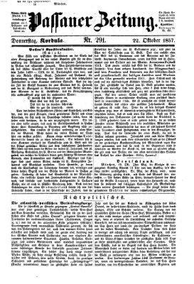 Passauer Zeitung Donnerstag 22. Oktober 1857