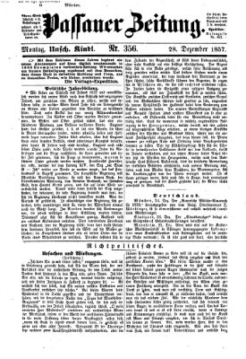 Passauer Zeitung Montag 28. Dezember 1857