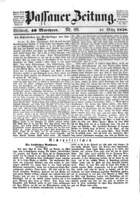 Passauer Zeitung Mittwoch 10. März 1858