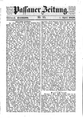 Passauer Zeitung Mittwoch 7. April 1858