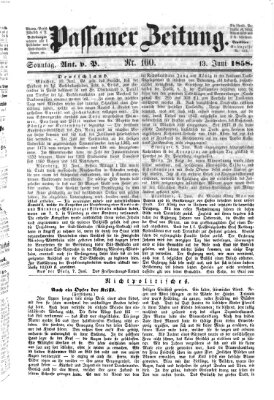 Passauer Zeitung Sonntag 13. Juni 1858