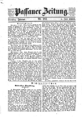 Passauer Zeitung Dienstag 6. Juli 1858