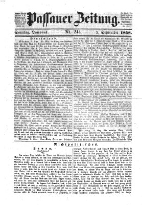 Passauer Zeitung Sonntag 5. September 1858