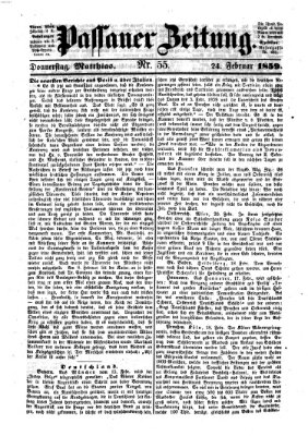 Passauer Zeitung Donnerstag 24. Februar 1859