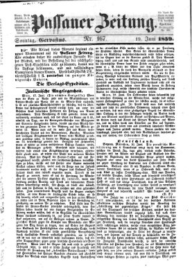 Passauer Zeitung Sonntag 19. Juni 1859