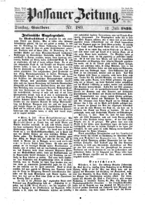 Passauer Zeitung Dienstag 12. Juli 1859
