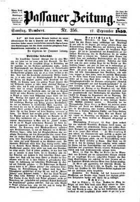 Passauer Zeitung Samstag 17. September 1859