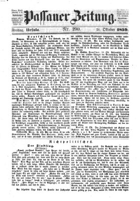 Passauer Zeitung Freitag 21. Oktober 1859