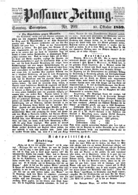 Passauer Zeitung Sonntag 30. Oktober 1859
