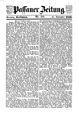 Passauer Zeitung Sonntag 20. November 1859
