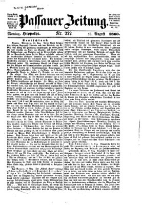 Passauer Zeitung Montag 13. August 1860