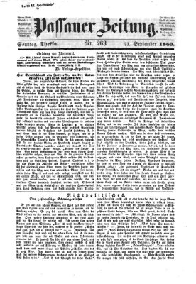 Passauer Zeitung Sonntag 23. September 1860