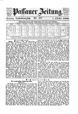 Passauer Zeitung Sonntag 7. Oktober 1860