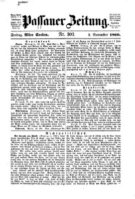 Passauer Zeitung Freitag 2. November 1860