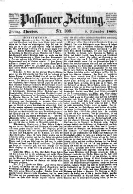 Passauer Zeitung Freitag 9. November 1860