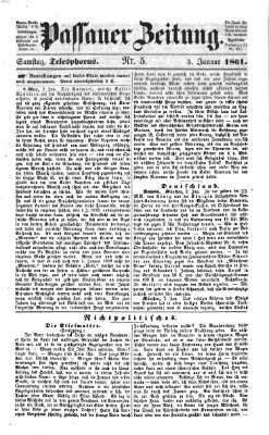 Passauer Zeitung Samstag 5. Januar 1861