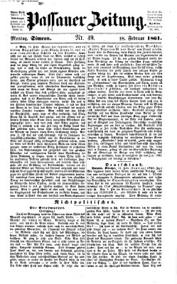 Passauer Zeitung Montag 18. Februar 1861