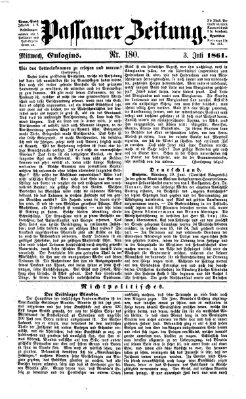 Passauer Zeitung Mittwoch 3. Juli 1861