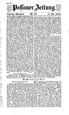 Passauer Zeitung Donnerstag 24. April 1862