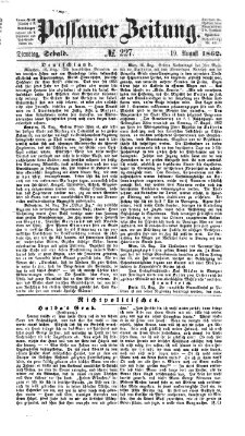 Passauer Zeitung Dienstag 19. August 1862