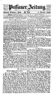 Passauer Zeitung Mittwoch 5. November 1862
