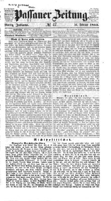 Passauer Zeitung Montag 16. Februar 1863