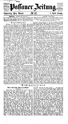 Passauer Zeitung Donnerstag 2. April 1863
