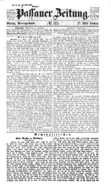 Passauer Zeitung Montag 27. April 1863