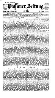 Passauer Zeitung Donnerstag 18. Juni 1863