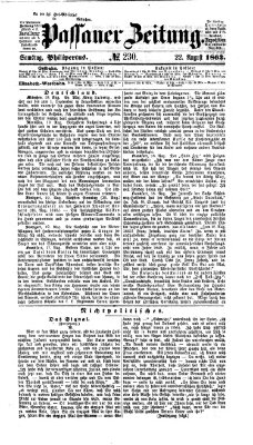 Passauer Zeitung Samstag 22. August 1863