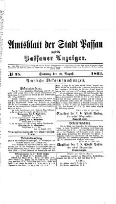 Passauer Zeitung Sonntag 30. August 1863