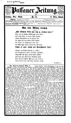 Passauer Zeitung Sonntag 13. März 1864