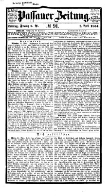 Passauer Zeitung Samstag 2. April 1864