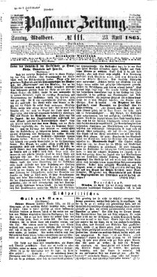 Passauer Zeitung Sonntag 23. April 1865