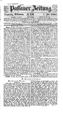 Passauer Zeitung Donnerstag 1. Juni 1865