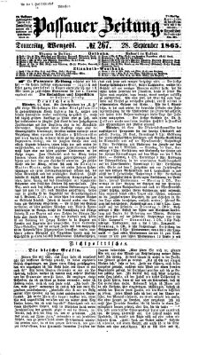 Passauer Zeitung Donnerstag 28. September 1865