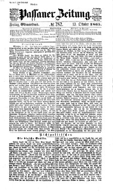 Passauer Zeitung Freitag 13. Oktober 1865