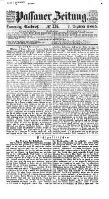 Passauer Zeitung Donnerstag 7. Dezember 1865