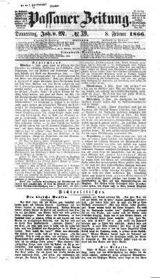 Passauer Zeitung Donnerstag 8. Februar 1866
