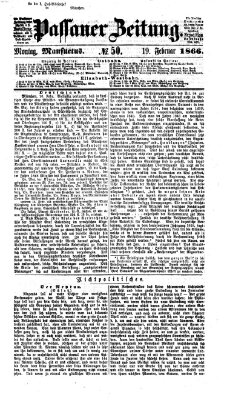 Passauer Zeitung Montag 19. Februar 1866