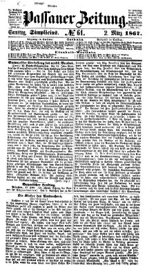 Passauer Zeitung Samstag 2. März 1867
