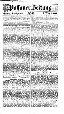 Passauer Zeitung Sonntag 3. März 1867
