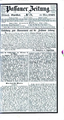 Passauer Zeitung Mittwoch 18. März 1868