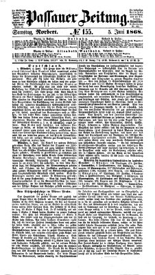 Passauer Zeitung Samstag 6. Juni 1868