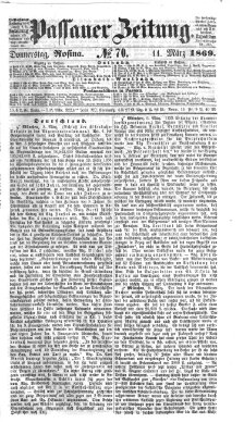 Passauer Zeitung Donnerstag 11. März 1869