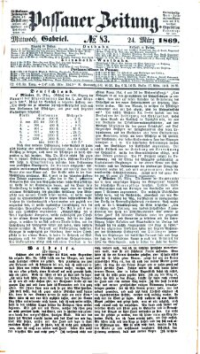 Passauer Zeitung Mittwoch 24. März 1869