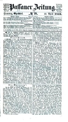 Passauer Zeitung Samstag 10. April 1869