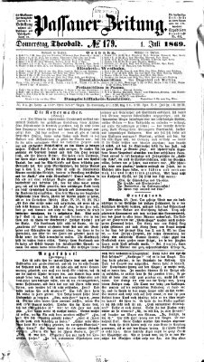 Passauer Zeitung Donnerstag 1. Juli 1869